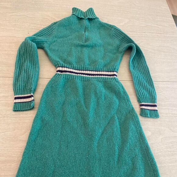Vintage Miss Bergdorf Goodman Argento Teal Knit Dress Wool Blend Sz 5 - Picture 6 of 7
